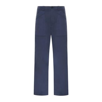 C.P. Company Straight Trousers, male, Blue, Size: XL Flatt Nylon Loose Pants