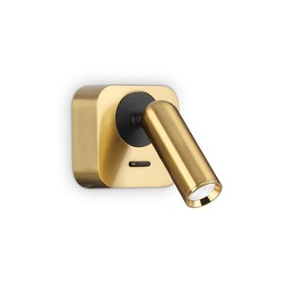 Ideal Lux Ideal Lux - Applique Contemporanea Bean Square Metallo Ottone Led 3w 3000k Luce Calda