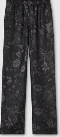 Gucci Printed Silk Twill Pants, Size 44, Black, Ready-to-wear