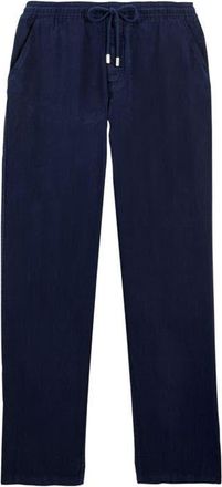 Vilebrequin Mens Solid Linen Pants in Bleu Marine at Nordstrom, Size Xxx-Large