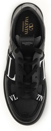 Valentino Garavani Mens Low-Top Vltn Leather Sneakers Black-White Calf Trainers Black/white