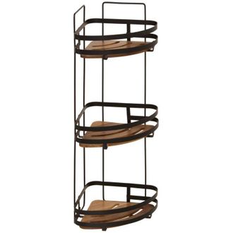 5five Simply Smart Estante De Ducha Esquinero Blackacia, 3 Niveles, Madera De Acacia - 5five
