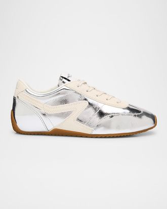 Rag & Bone Ultra Slim Metallic Leather Retro Runner Sneakers