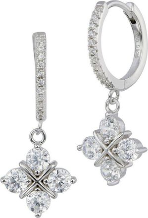 Savvy Cie Jewels Silver Cz Huggie Earrings