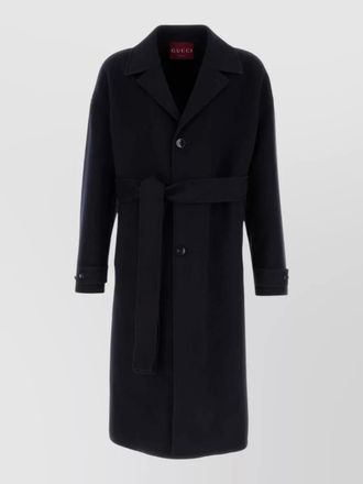 Gucci wool blend coat belted waist long