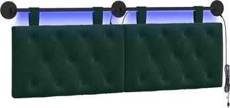 vidaXL Cabecero Colgante Verde Oscuro Terciopelo Vidaxl