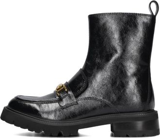 Twinset Zwarte Leatherlook Dameslaarzen - Dames - Enkellaarsjes - Zwart - 39 EU - Schoenen