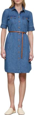 Lafayette 148 New York Belted Chambray Shirtdress in Faded Skyline at Nordstrom, Size X-Small