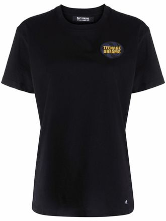 Tシャツ・カットソー RAF SIMONS LOGO EMBROIDERY T-SHIRT (221-W149_190160099) Raf Simons logo-embroidered long-sleeve Shirt | Black | FARFETCH