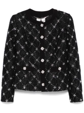 Nissa embroidered jacquard jacket - women - Polyester/Acetate - 36 - Black