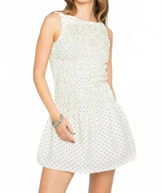Daisy Street Womens Sunset Polka Dot Dress In White