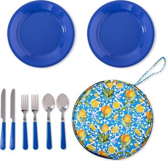 Core Home 9-Piece Picnic Pouch Set in Blue Lemon Multi at Nordstrom Rack