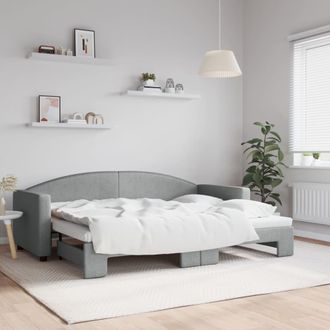 vidaXL Sof&aacute; Cama Nido Tela Gris Claro 80x200 Cm Vidaxl