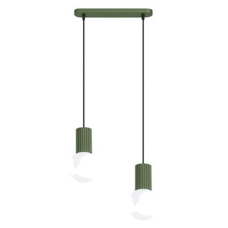 Sollux Lighting L&aacute;mpara colgantes verde oliva aluminio/vidrio alt. 120 cm