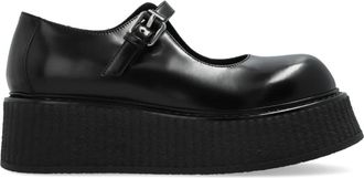 Moschino Platform Leren Loafers - Dames - Ballerinas - Zwart - 41 EU - Leer - Schoenen