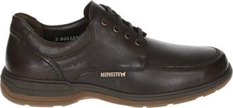 Mephisto Casual Bruine Leren Schoenen - Heren - Veterschoenen - Bruin - 43 EU - Leer - Schoenen