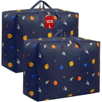 OEM (105 L) Bolsa De Almacenamiento Grande De Dos Partes Para Ropa De Cama, Ropa Y Armario, Ba&uacute;l Para Cama, Gruesa, Plegable Con Asas De Transporte Para S