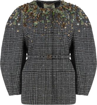 Fendi Blouson - Dames - Blouses - Grijs - XS - Katoen - Overhemden