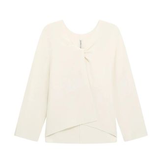 Liviana Conti V-neck Knitwear, female, Beige, Size: M Maglia Paula Nodo