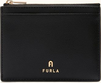 Furla Camelia Porta Carte Di Credito Nero Nero Pelle Stampata Donna