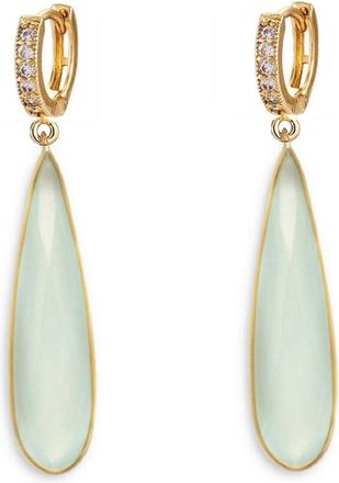 Liv Oliver 18K Chalcedony Drop Earrings