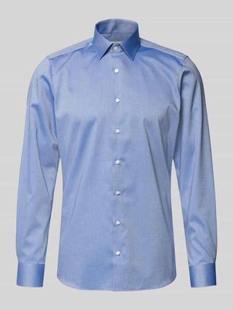 Olymp Level 5 Slim Fit Business-Hemd mit Strukturmuster und Kentkragen in Royal, Gr&ouml;&szlig;e 38