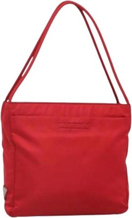 Prada Pre-owned Shoulder Bags, female, Red, Size: ONE SIZE Pre-owned Nylon prada-bags