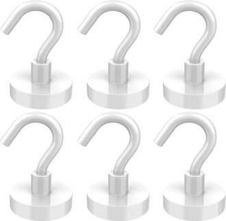 OEM Ganchos Magn&eacute;ticos, Fuerza De Sujeci&oacute;n 36 Kg, Di&aacute;metro 32 Mm, 6 Piezas, No Requiere Taladro, Ganchos Magn&eacute;ticos Para Cocina, Oficina, Taller, Montaje