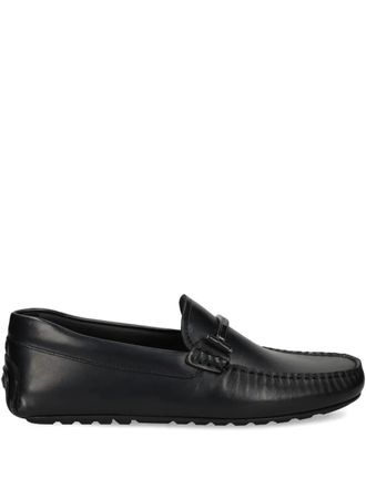 HUGO BOSS: Black Leather Slip-On Shoes now up to −61