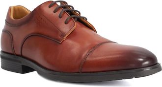 Dune London Mens Sanson - Leather Gibson Shoes - Tan - Size UK 11