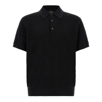 Brioni Tops, Heren, Zwart, 2Xl, Katoen, Polo met korte mouwen