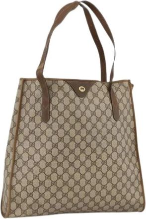 Gucci Pre-owned Vintage Tote Bag - Dames - Vintage Shopper - Beige - ONE Size - Leer - Vintage