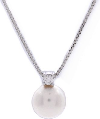 Damiani Le Perle Pendant Necklace 18K White Gold with Pearl and Diamond