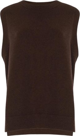 Manila Grace Gilet con Spacchi Moro - - Tops - Donna - Marrone - XS