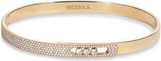 Messika Move Noa Pav&eacute; Diamond Bangle in Yellow Gold at Nordstrom, Size Medium