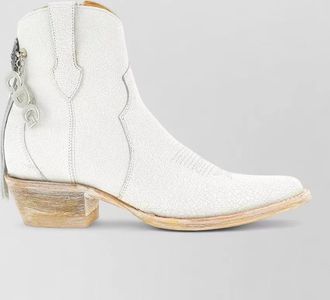 Comme Des Gar&ccedil;ons mexicana ankle boots textured stitching wooden heel