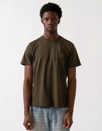 Parajumpers Mens Parajumpers Patch Tee Mens T-Shirt - Deep Moss 117 - Tan - Size: 38