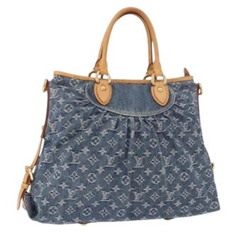 Louis Vuitton Pre-owned Vintage Monogram Denim Shoulder Bag - Dames - Pre-owned - Blauw - Maat: ONE Size Denim