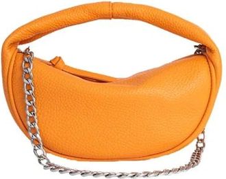 by FAR Oranje Leren Handtas met Kettingriem - Dames - Handtassen - Oranje - ONE Size - Katoen - Tassen