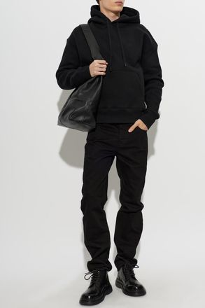 Ami Straight-Leg Jeans, Mens, Black
