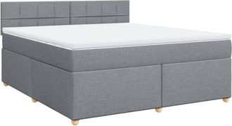 vidaXL Vidaxl - Cama Box Spring Con Colch&oacute;n Tela Gris Claro 180x200 Cm