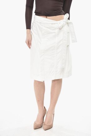 Ferragamo Cotton-Blend Midi Skirt With Utility Pocket Salvatore Ferragamo