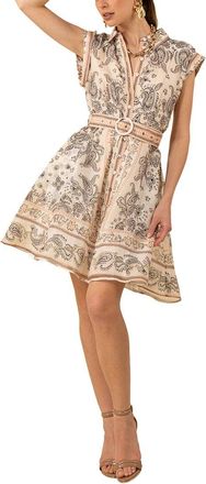 Hale Bob Silk & Linen-Blend Holland Mini Dress