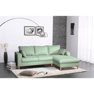 Norrwood home24 M&oslash;rteens Ecksofa Greeneville Mint Strukturstoff 230x84x154 cm