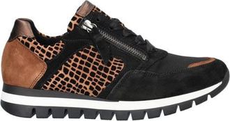 Gabor Comfort Optifit comfort leren sneakers zwart/cognac