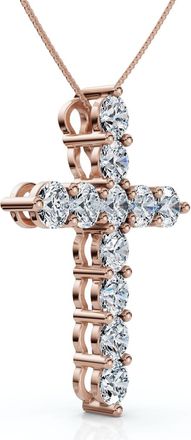 Pompeii3 2Ct TW Diamond Cross Womens Necklace 14k Gold Lab Grown 1 Tall