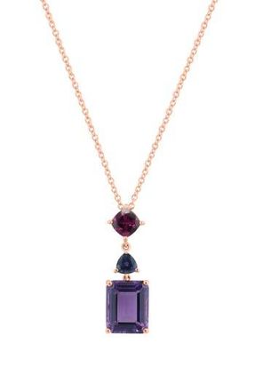 Effy Rhodolite & Amethyst Pendant Necklace in Rose Gold/Multi at Nordstrom Rack, Size 18