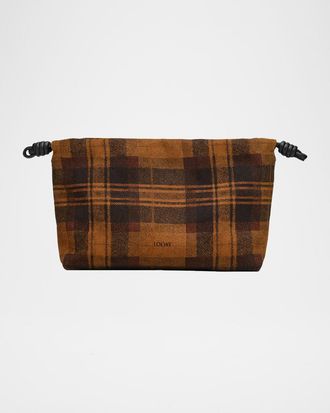 Loewe Flamenco Shoulder Bag in Plaid Calfskin Suede