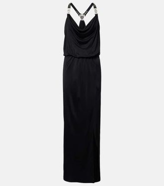 Versace Embellished jersey gown