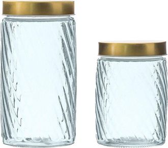 10 Strawberry Street Set Of 2 Madison Graduated Glass Canisters